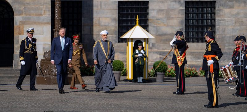 His Majesty inspecting Guard of Honour in the Netherlands 